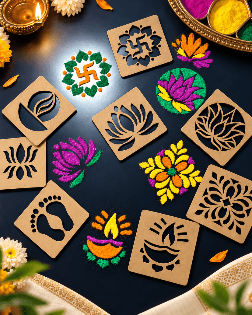 Rangoli Stencil Set of 8 - Image 1