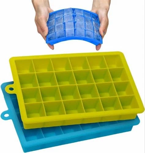 24-Cavity Silicone Ice Cube Tray with Lid