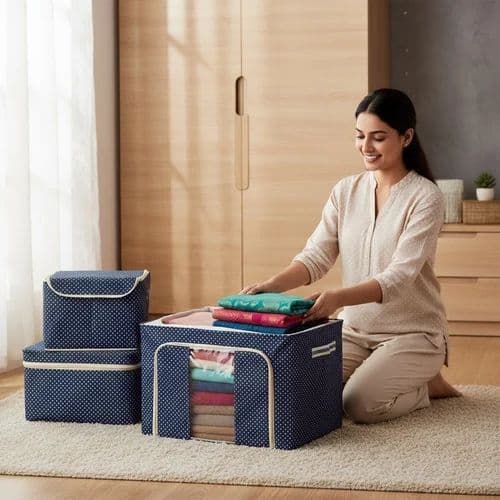 66L Foldable Steel Frame Storage Box